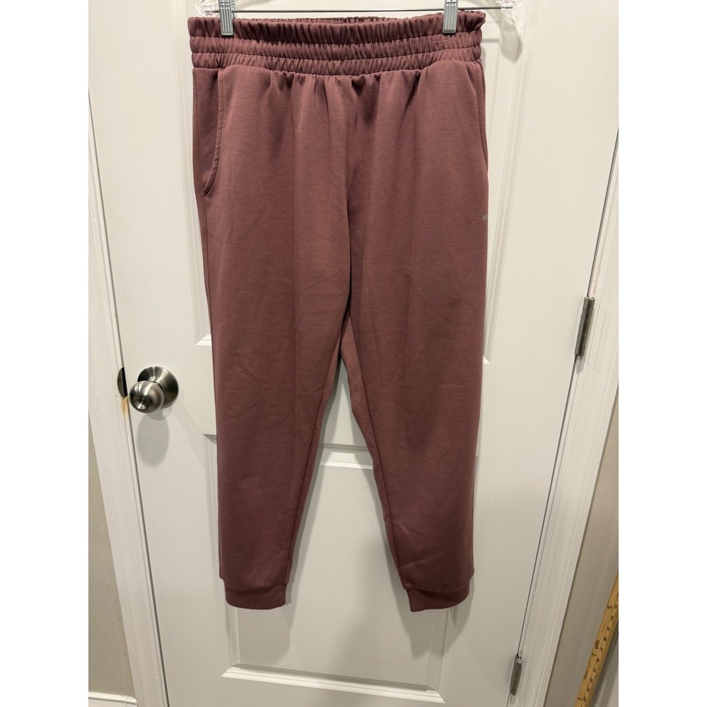 LEG3ND Women Jogger Sweatpants Elastic Paperbag Waist Mauve Size L